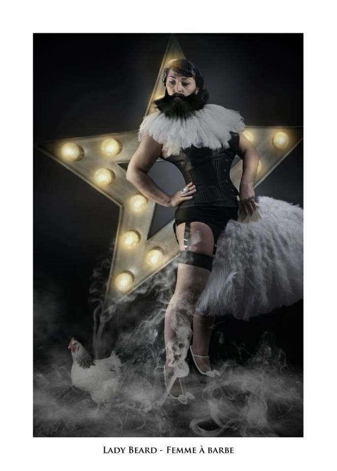 Lady Beard - Troupe cirque freak show "Le Fabuleux Cabariosité à Vapeur" de la compagnie Rêves Temporels